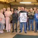 Some of the visitors to Banbridge Men’s Shed at the new premises.