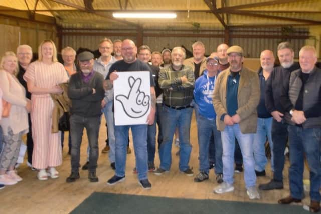 Some of the visitors to Banbridge Men’s Shed at the new premises.
