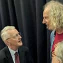 Secretary of State, Hilary Benn with RARE founder, Colum Sands.