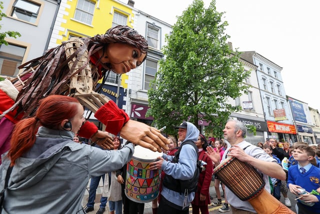 Little Amal visited Newry on Wednesday.