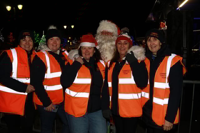 Santa Claus with the Community First Aid Team keeping everyone safe. INNR4954:.