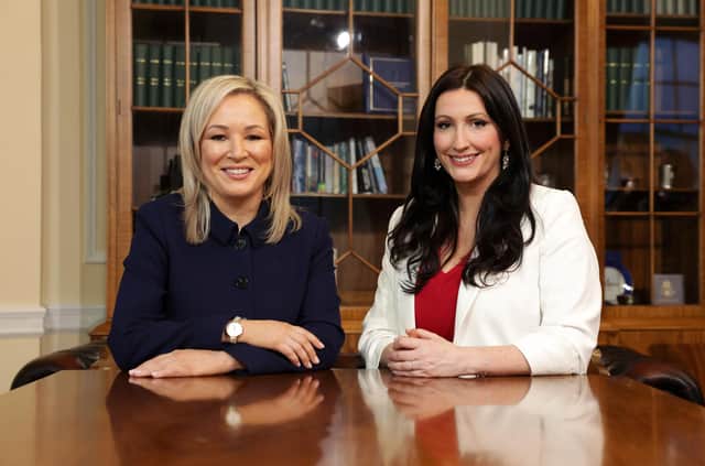 First minister Michelle O’Neill and deputy First minister Emma Little-Pengelly. Photo by Kelvin Boyes / Press Eye