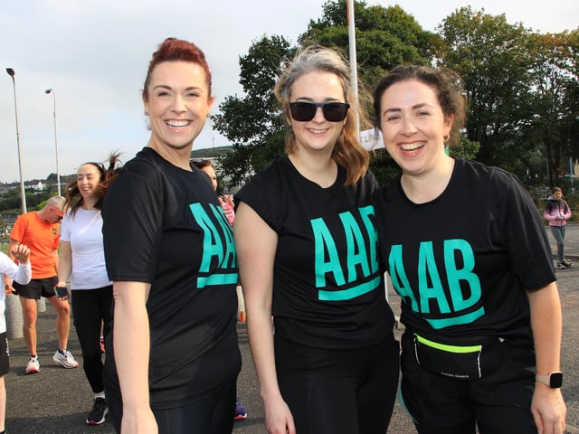 Staff from AAB arrive to take part in the Brian Conlon Foundation 1st Colour Run. INNR3938