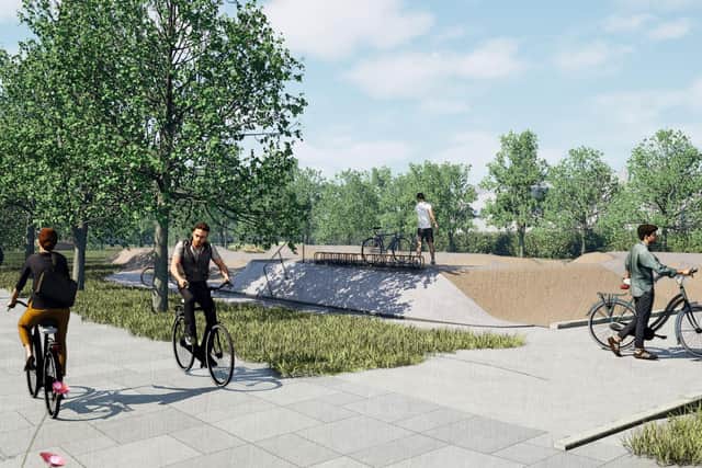 The pump track design concept.