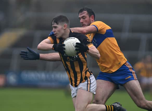 Crossmaglen's Caolan Finnegan in action against Silverbridge's Pete Carragher.
