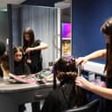 Hairdressing demonstration at SRC’s Newry campus open day.