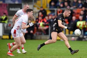 Down's top scorer Pat Havern in Allianz League action against Cork.