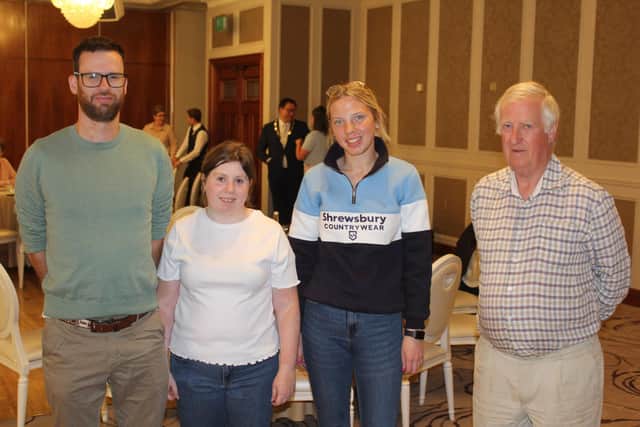 Enjoying the launch of Newry Show 2025: l to r: Michael Reynolds, Newry Show Dog Committee; Aimee Reynolds, Newry Show Dog Committee; Megan Halliday, Otter Green Riding Club and Will Glendenning, Otter Green Riding Club