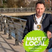 Newry, Mourne and Down District Council Chairperson Councillor Pete Byrne launches the ‘Make it Local’ Christmas Campaign.