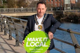 Newry, Mourne and Down District Council Chairperson Councillor Pete Byrne launches the ‘Make it Local’ Christmas Campaign.