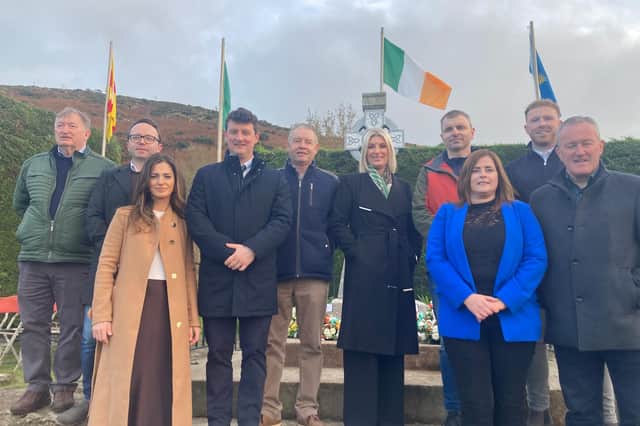 Sinn Féin representatives at the Edentubber commemoration.