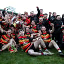 St Patrick's Cullyhanna players celebrate with the Ulster Intermediate Championship title.