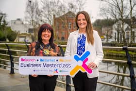 Councillor Valerie Harte, Chair of Newry, Mourne and Down District Council is pictured with Maeve Finnegan from MiTSO Marketing at the launch of the Newry Business Masterclass which takes place at the Canal Court Hotel on Monday 15th April from 5.30pm-8pm.