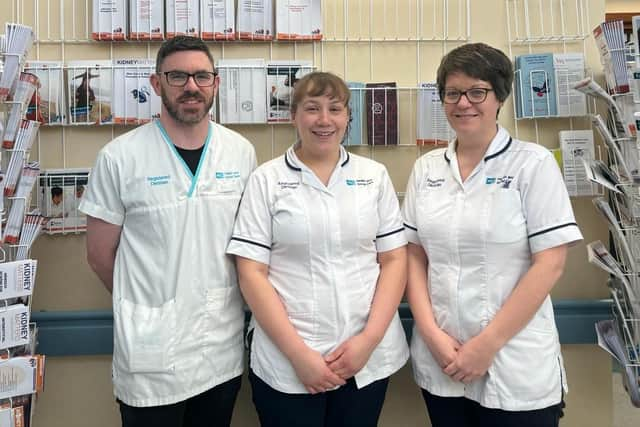 Daisy Hill Hospital’s renal dietitians Darren McClelland, Jill McMullan and Barbara Irwin who have been ranked in the top three in the UK.