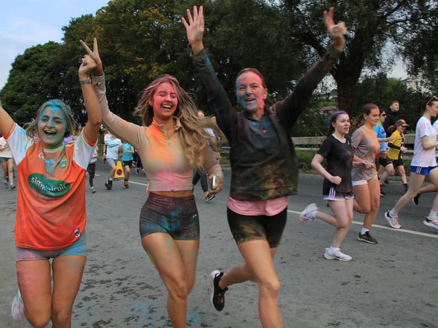 Nicky, Lily and Suzanne just loving life at the Colour Run. INNR3946