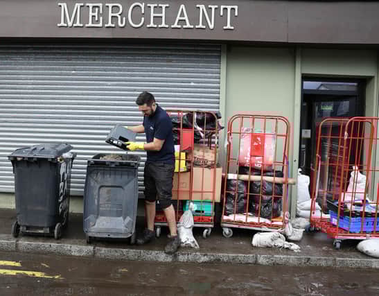 Press Eye - Northern Ireland - 1st November 2023
Photo by Jonathan Porter / Press Eye
Flooding in Newry City Co Down.
Ross Campbell pictured clearing out his retail unit.
The clean up operation has started in Newry, the owners of flooded businesses are facing expensive clean-up operations.
Water levels in the most heavily affected areas have receded overnight.
:The clean up operation has started in Newry. The owners of flooded businesses are facing expensive clean-up operations. Water levels in the most heavily affected areas receded overnight.