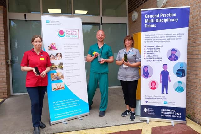 Sr Lisa Small, Daisy Hill ED Ward Manager, Dr Paul Webster, ED Consultant and Lorraine Magill, ED Administration Supervisor.