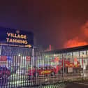 The scene at Loughbrook Industrial Estate in the early hours of this morning. Pic courtesy of Village Tanning Bessbrook/Facebook