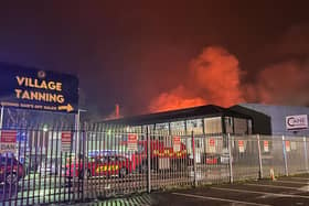 The scene at Loughbrook Industrial Estate in the early hours of this morning. Pic courtesy of Village Tanning Bessbrook/Facebook