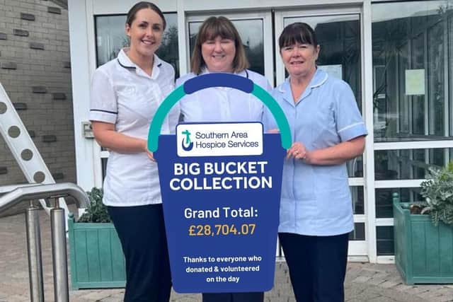 Pictured is Olivia Rooney (Specialist Occupational Therapist), Emma Rodgers (Allied Health Professional Lead) and Angela Fegan (Nursing Auxiliary).