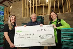 Asda Community Champion Ami Craig, Ken Scott Bangor Foodbank and Victoria Montgomery