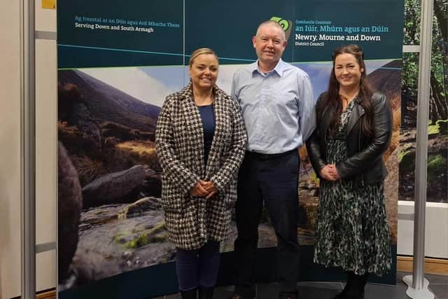Sinead Boyle, Cllr Mickey Larkin and Cllr Clare McConville-Walker.