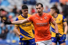 Barry McCambridge celebrates his superb first half goal for Armagh against Roscommon on Saturday
