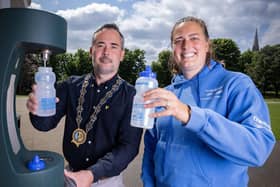 Council Chairperson Cllr Philip Campbell and NI Water education officer Anna Killen