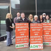 Aontú members call for support for Daisy Hill.