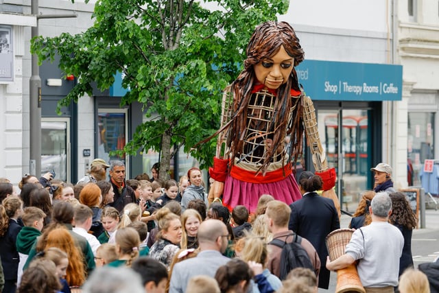 Little Amal visited Newry on Wednesday.