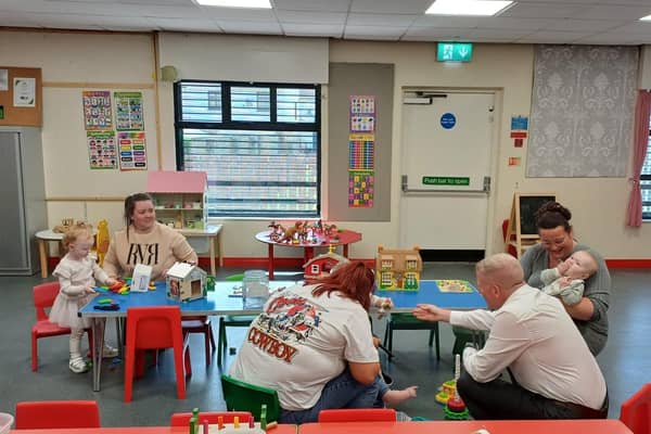 Northern Ireland Commissioner for Children and Young People, Chris Quinn, meets parents and children at Home-Start Newry and Mourne.