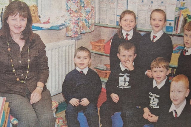 Pictures of children in Newry and Mourne during their first days at school in 2008.