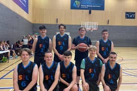 SRC’s inaugural basketball team. Pictured (L-R):  Back Row – Kyle Meehan, Seán Rodgers, James Fegan, Odhran Lennon. Front Row – Michal Miszczuk, Gerard Collins, Ryan McCaul, Eoin Green, Shea Murphy