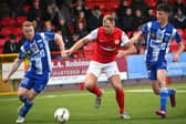 10th December 2022
Danske Bank Premiership,Inver Park,

Larne v Newry

Larne’s  Leroy Millar with Newry’s Stephen Moan and Donal Scullion

Mandatory Credit INPHO/Stephen Hamilton
