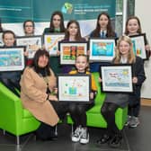Council Chairperson Councillor Valerie Harte is pictured with the winners of the Schools’ Environmental Poster Competition.