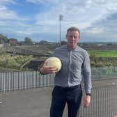 Justin McNulty MLA at Casement Park.