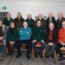 Members of Burren Men's Shed announce winners of their raffle. INNR4826