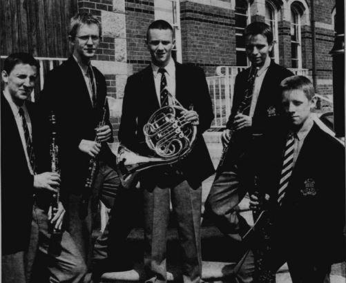 Woodwind quintet at St Colman's College who collected the Christopher Hughes Perpetual Challenge Cup at Newry Musical Feis.
