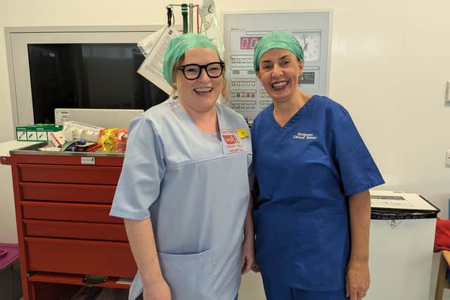 Pictured left Sarah Foy, Clinical Director of Community Dental Services and Sister Bridgeen Conachy.