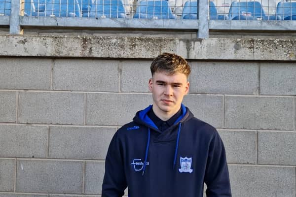 Newry City's Adam Carroll.