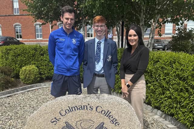 L to R: Conor Gilmore, Class Teacher: Arryn Lyness: Helen Doherty, VP Curriculum