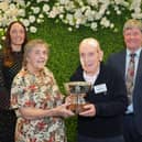 The President’s Trophy was awarded to Charlie Smyth from the Northern Ireland Amenity Council for his almost 40 years dedication and commitment to the Best Kept campaign. Pictured presenting the Award to Charlie is Doreen Muskett MBE, Chairman of the Northern Ireland Amenity Council with Anna McKelvey, Head of Marketing at George Best Belfast City Airport (left), and Best Kept Patron Joe Mahon (right).