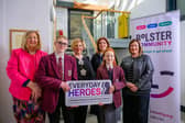 2.	Pictured is Jacinta Linden & Allison Slater from Bolster Community, with Mrs Marion McMahon and students from St. Paul’s High School (centre).