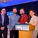 (L-R) Michael Savage, CEO of Newry Chamber with sponsors of the ‘eCommerce as a Driver of Newry’s Economy’ event, Stephen Henderson, CEO of SJ Henderson Fulfilment, Paul Walsh, Founder of tomorrow.ie and Clare Vallely, Managing Director of Kukoon Rugs.