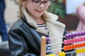 Newry girl Elsie-Mae enjoying Maths in the City during Maths Week Ireland