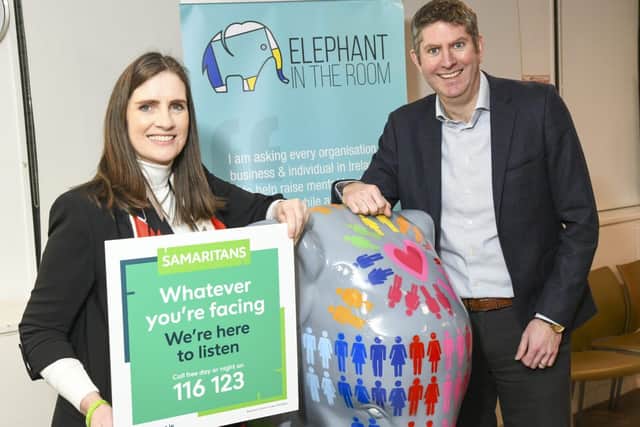 Pictured is Sarah O’Toole, of Samaritans Ireland with Duncan Osborne, CEO of Calor Ireland.