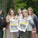 Representatives from local statutory agencies and the Lisburn YMCA launch a free information session for parents/guardians on the impact of young people smoking vapes, the event takes place on Thursday 6 June 2024 at 7pm in the St Patrick’s Centre, Downpatrick. Included in the photo are (L-R) Sergeant Suzanne Cochrane, Downpatrick Neighbourhood Policing Team; Jacqueline Urey, Policing & Community Safety Partnership; Pauline McMullan, Lisburn YMCA; Councillor Oonagh Hanlon, Chairperson of PCSP, Katrina Hynds and Taucher McDonald, DEA Co-Ordinators.