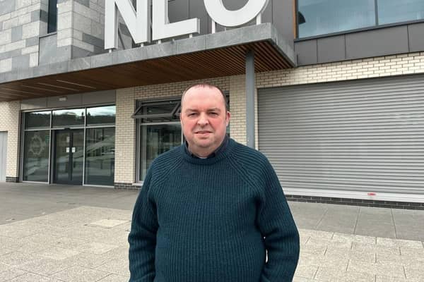 Cllr Aidan Mathers outside Newry Swimming Pool.