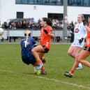 ​Emily Druse beats Kildare goalkeeper Mary Hulgraine to score a second half goal during the two side’s meeting in the league this year. Pic: Brendan Monaghan