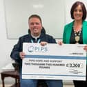 Edwina Flynn, President of Newry Chamber of Commerce and Trade and PIPS' Fundraising, Marketing & Communications Manager, Padraig Harte